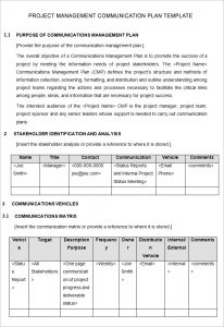 project management plan template free project management communication plan template