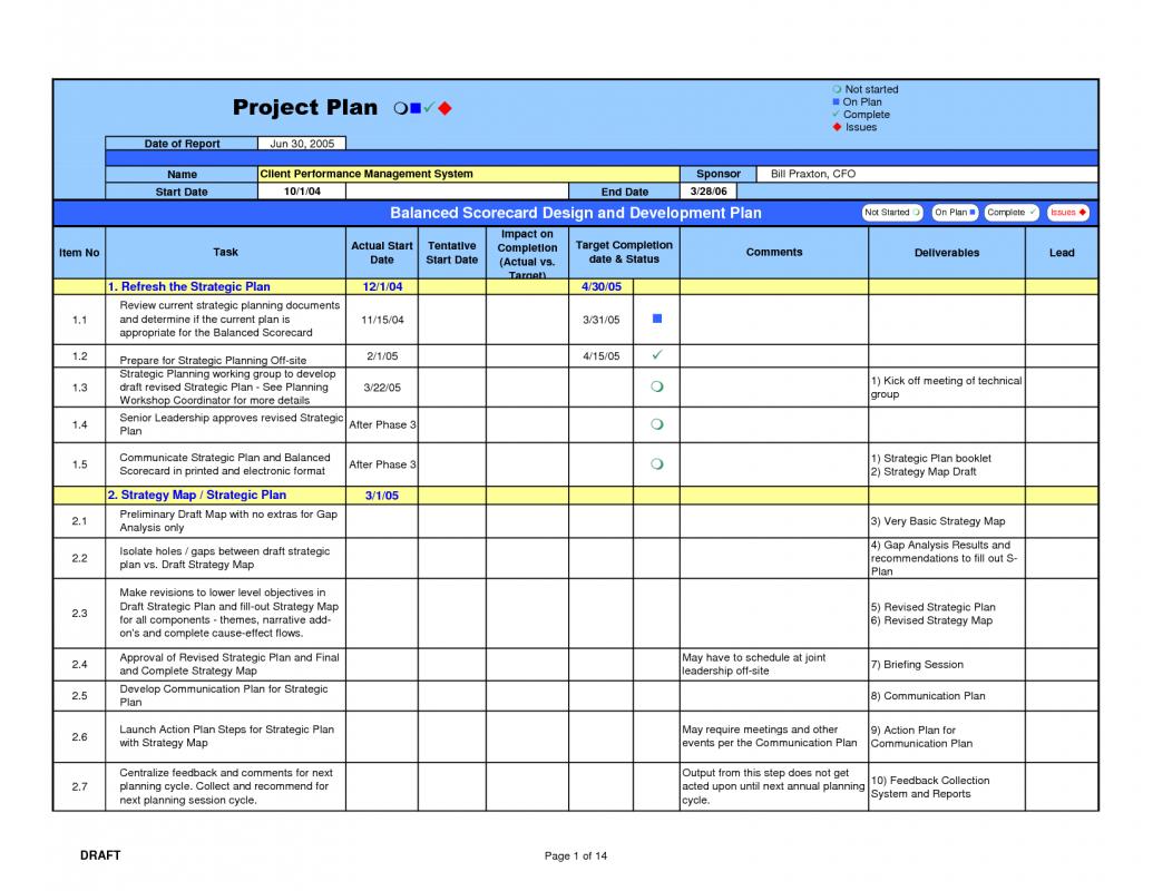 project management plan template