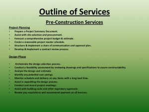 project plan outline cjm construction consulting presentation