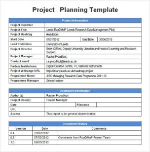 project plan template word sample project management planning template pdf