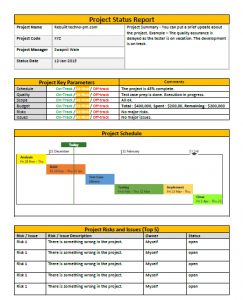 project progress report template projectstatusreport