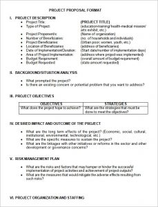 project proposal format project proposal format