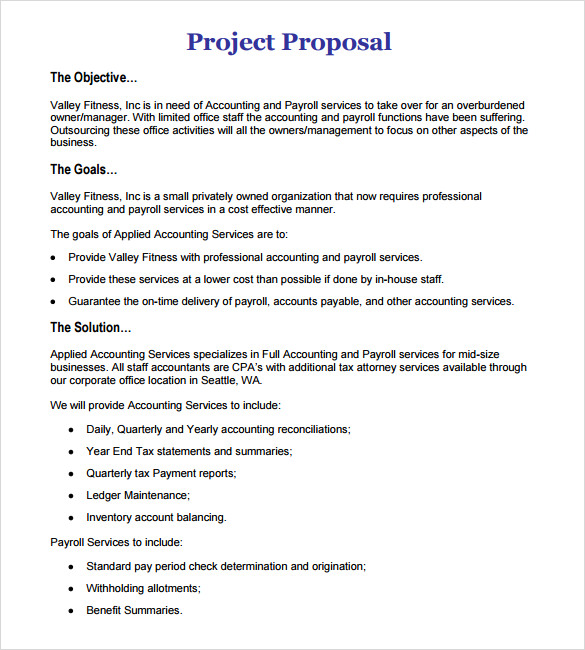 Project Proposal Outline Example