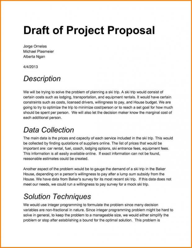 Project Proposal Sample Template Business