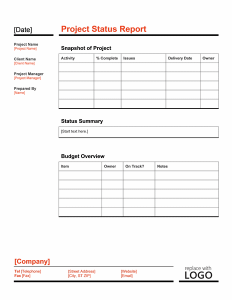 project report template project status report template