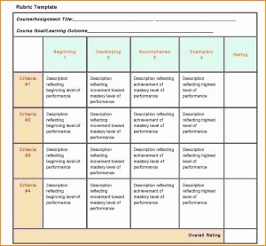 project rubric template rubric template rubrictemplaterit