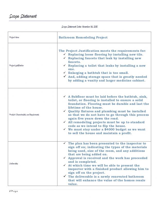 project scope document