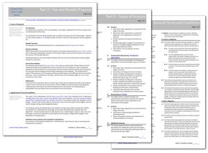 project scope document sample pages royalty fee