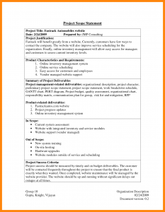 project scope examples project statement example project scope statement example