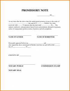 promissory note example promissory note template free