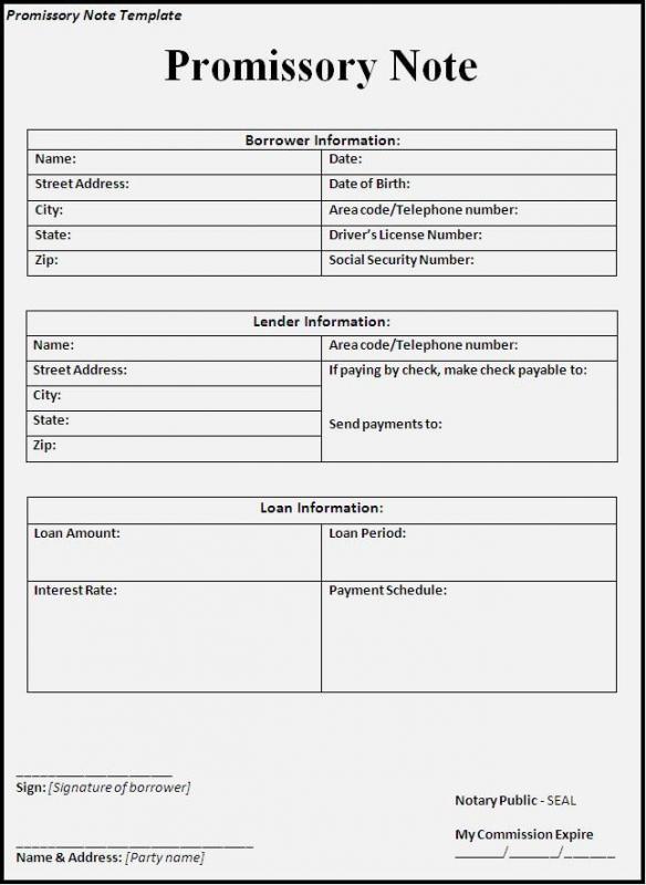 promissory note sample