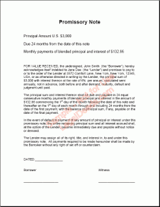 promissory note sample fixed term promissory note