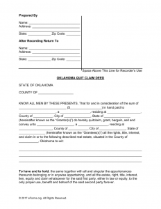 promissory note templates word oklahoma quit claim deed form x