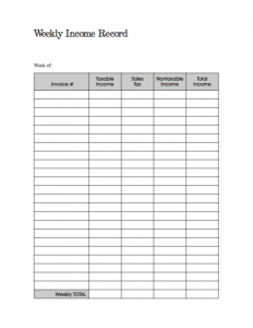 promissory notes templates free weekly income record