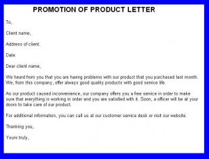 promotional letter templates promotion of product letter