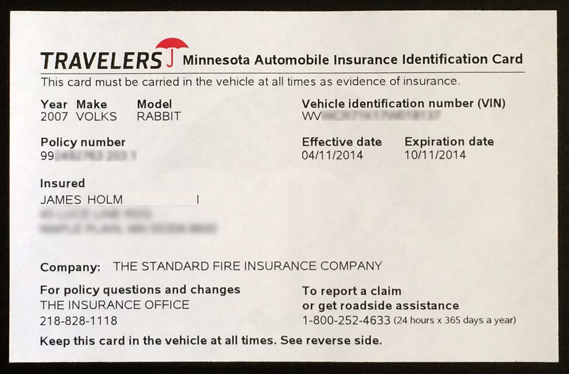 printable fillable fake car insurance card template