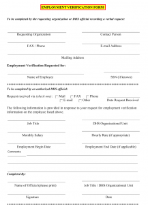 proof of employment form doc verification of employment form template employment