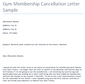 proof of employment letter sample gym cancellation letter sample