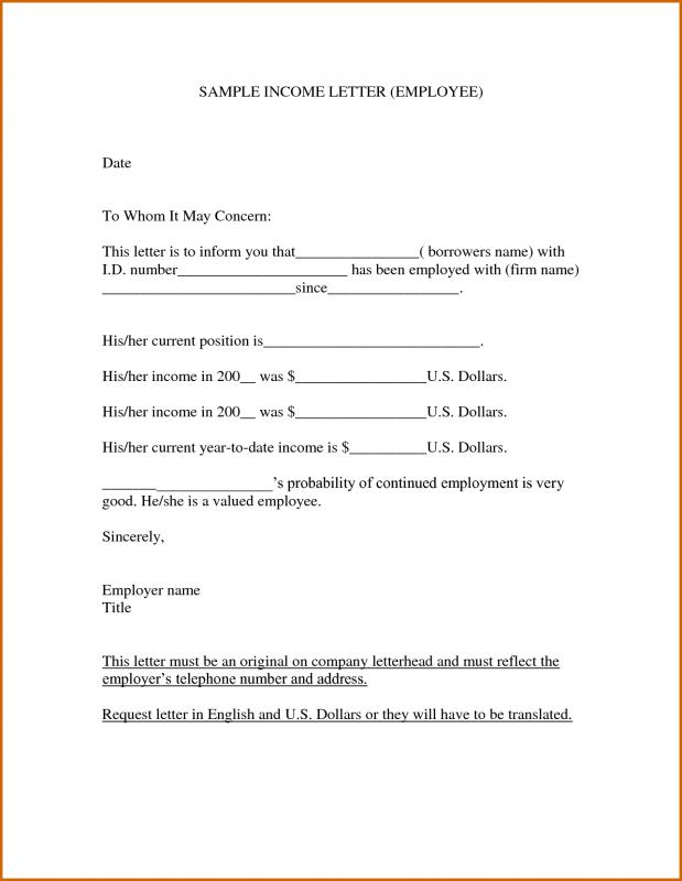 Proof Of Income Letter | Template Business
