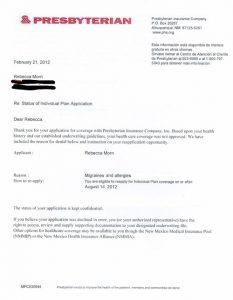 proof of income self employed healthcare rejection redacted