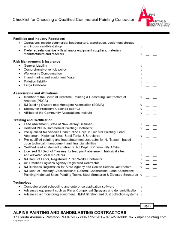 property inspection checklist