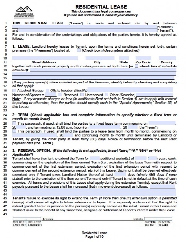 property rental agreement