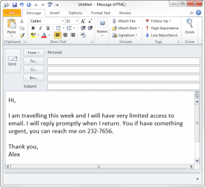 provisional patent application example out of office auto response in outlook without exchange gmail and inside out of office email template