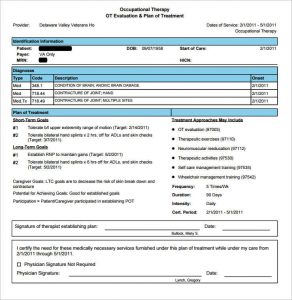 psychotherapy progress note template pdf occupational therapy note template