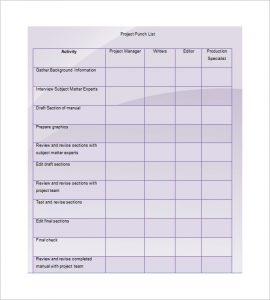 punch list template project punch list template example