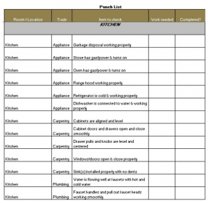 punch list templates punch list template