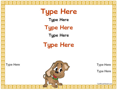 Puppy Birth Certificate Template Business