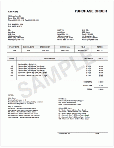 purchase order form purchase order example form