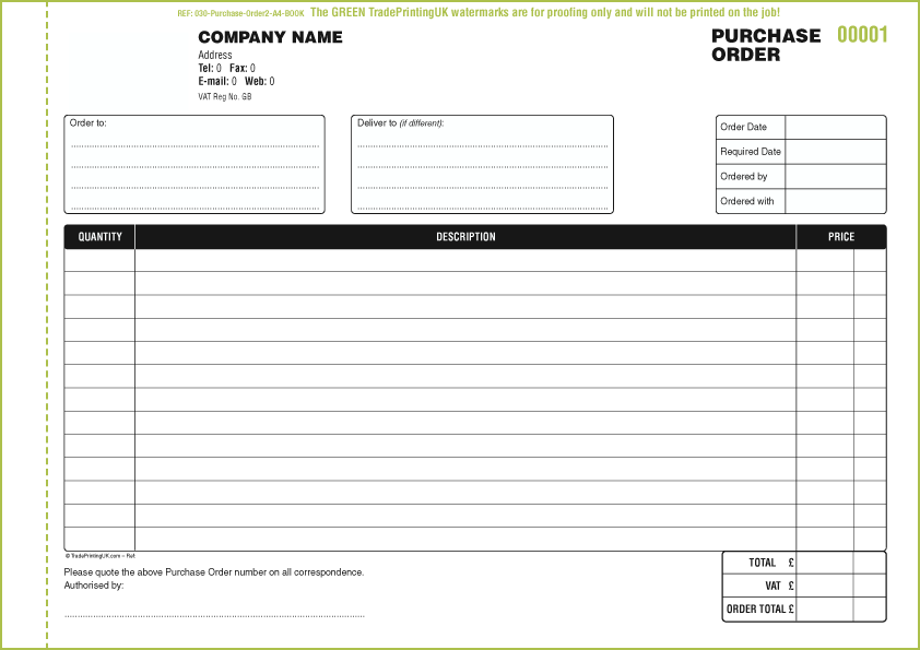 purchase order template