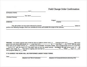 purchase order templates word field change order template