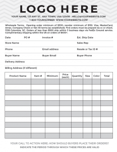 purchase order templates word order form image