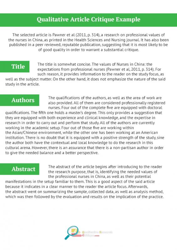 example of qualitative research article critique