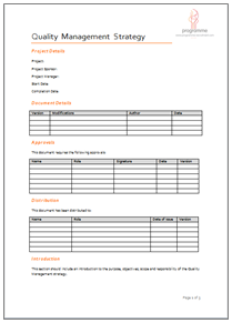 quality control plan template