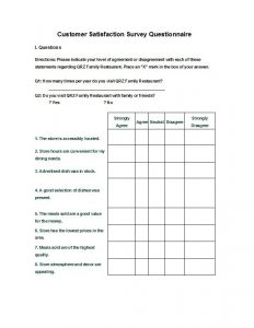 questionnaires templates word questionnaire template