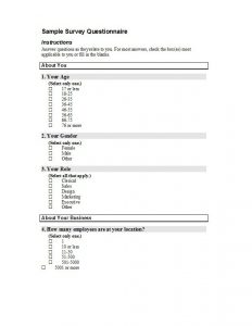 questionnaires templates word questionnaire template