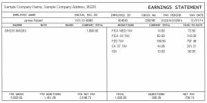 quickbooks pay stub template sample pay stub