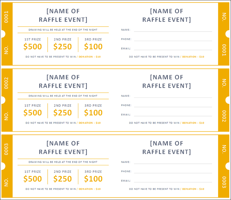 raffle tickets template template business
