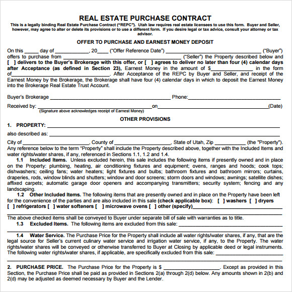 real estate contract