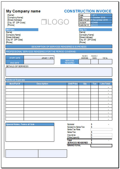 receipt template free