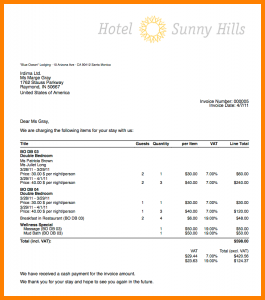 receipt template free hotel receipt form sample hotel invoice