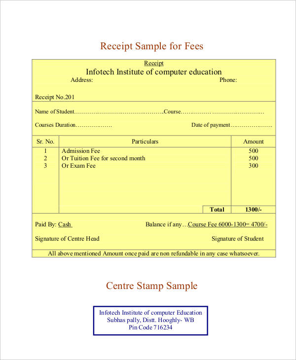 receipt template pdf