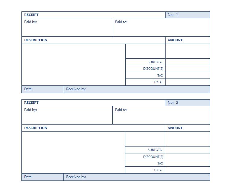 receipt template word