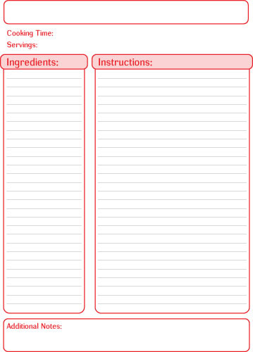 recipe book template