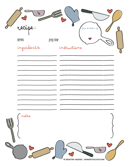 recipe book template