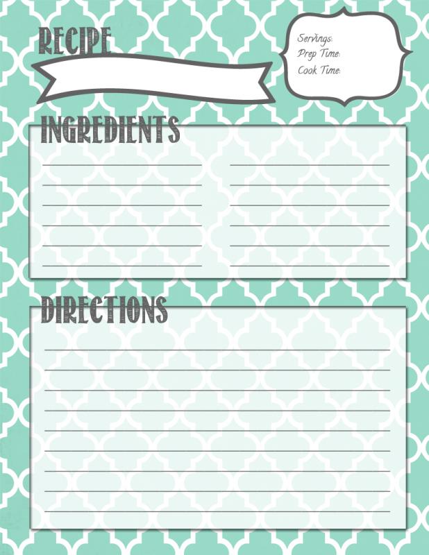 recipe book template