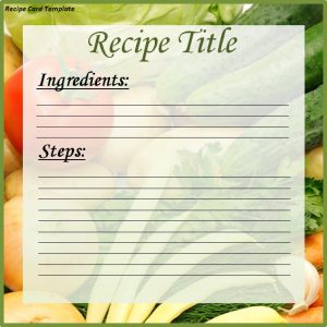 recipe template for word recipe card template